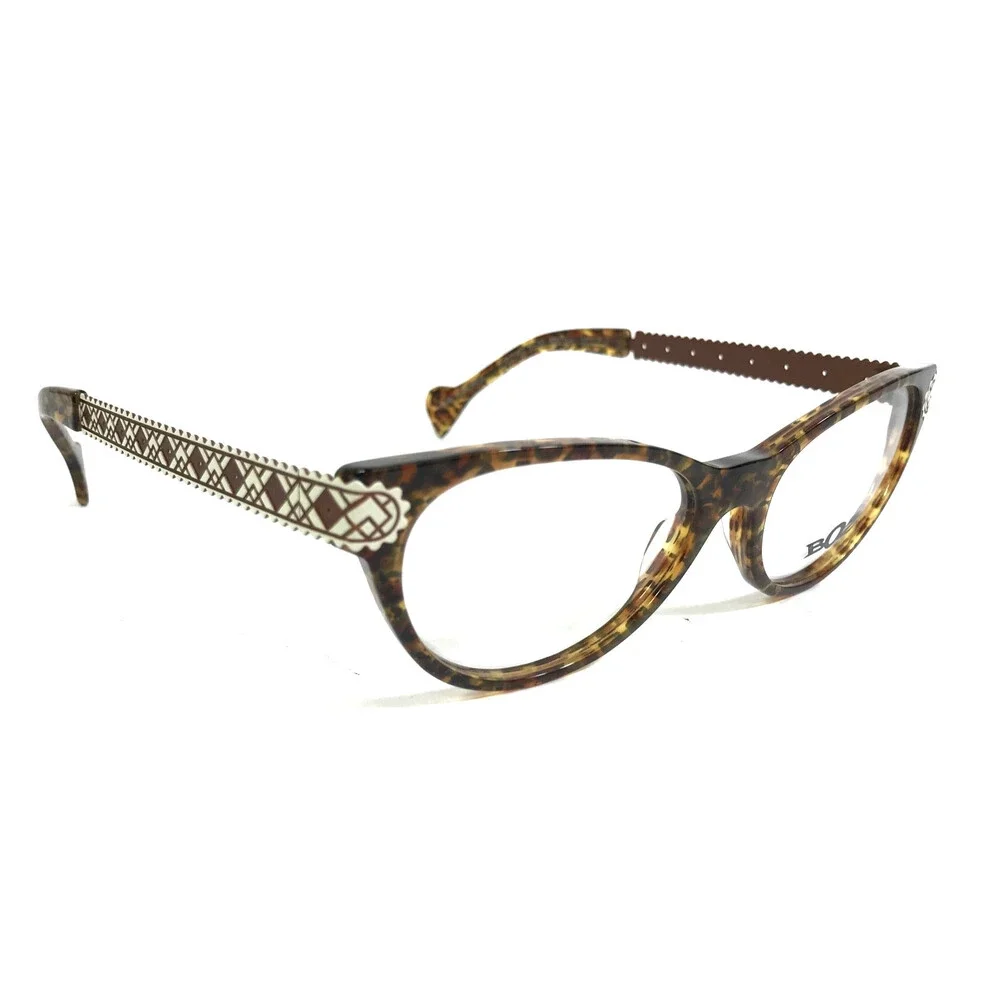BOZ Eyeglasses Frames ZIGZAG 9530 Panther White Red Diamonds Arms 53-16-137